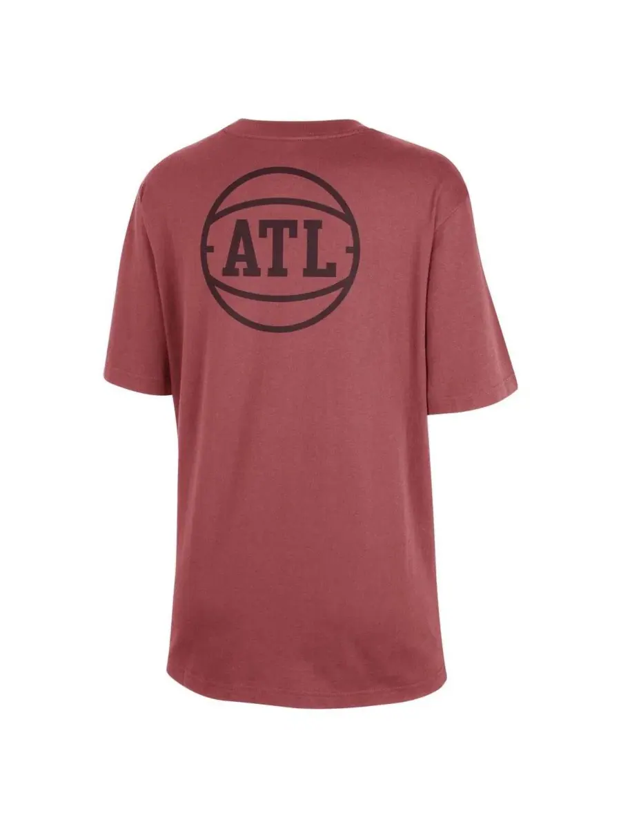 Футболка свободного кроя с принтом Atlanta Hawks Courtside Statement Edition Jordan — изображение 3 из 3, красный
