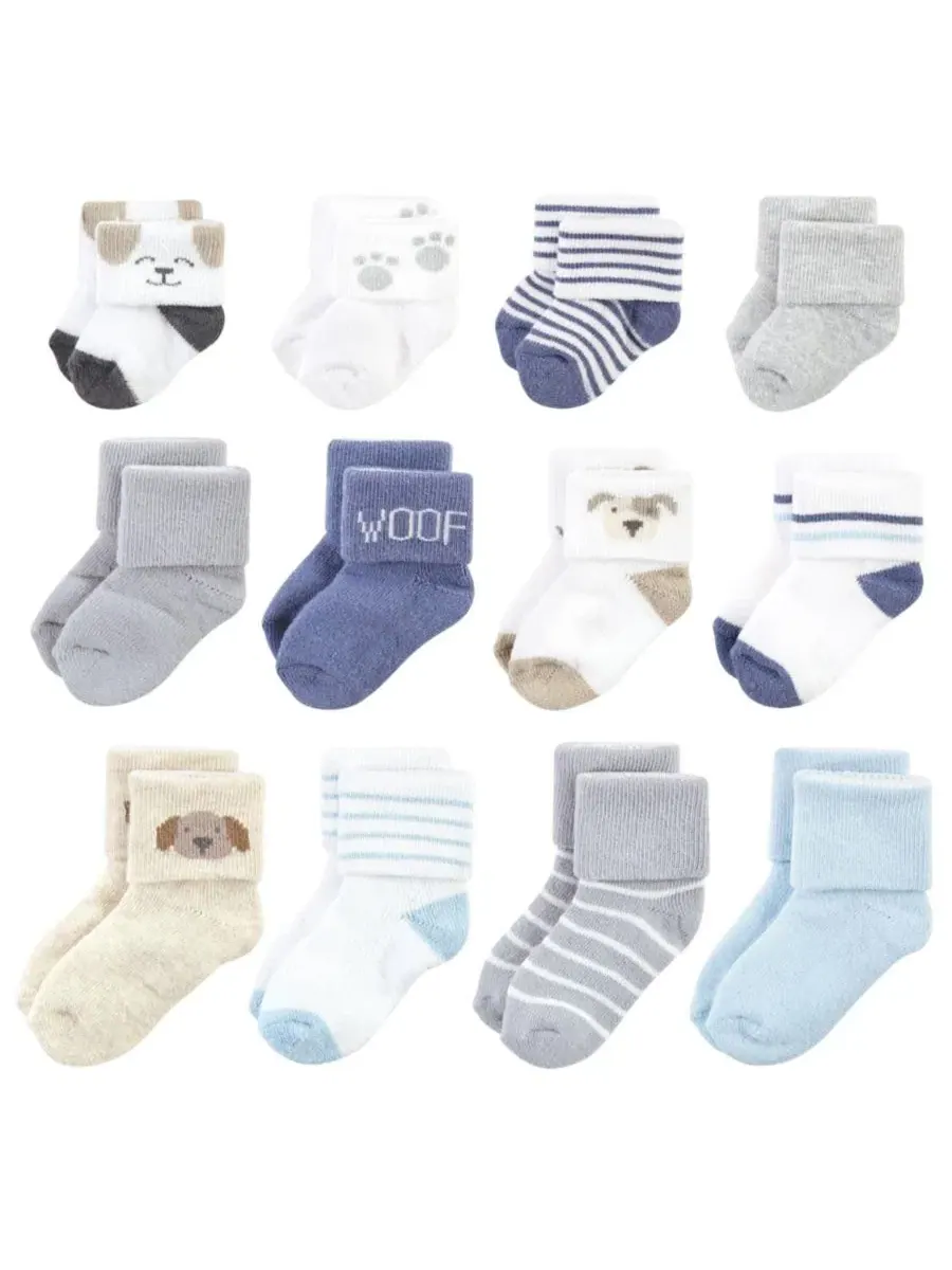 Комплект детских носков Grow with Me 12 пар Hudson Baby, Dog