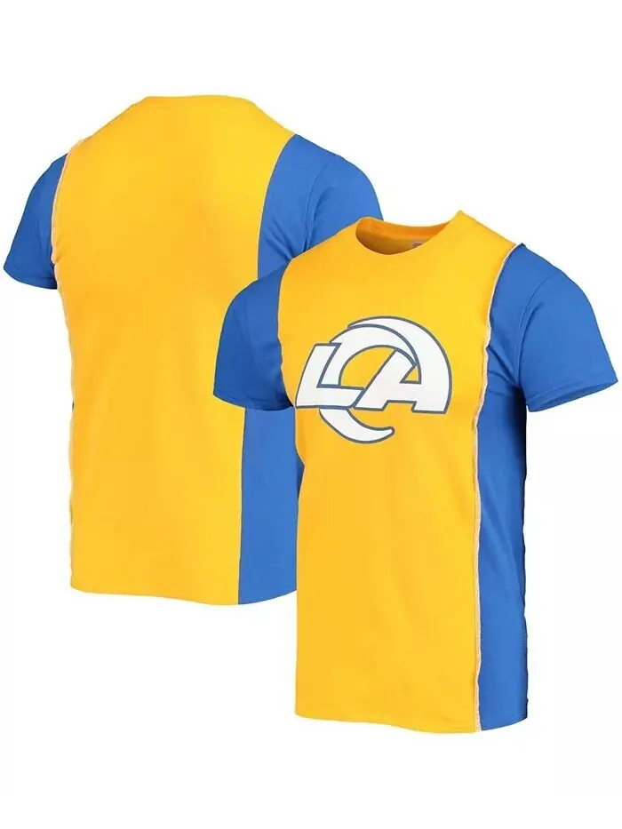 Мужская футболка золотистого цвета с логотипом Royal Los Angeles Rams Split Refried Apparel — без цвета
