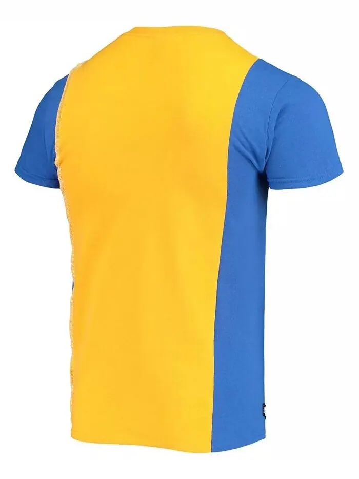 Мужская футболка золотистого цвета с логотипом Royal Los Angeles Rams Split Refried Apparel — изображение 2 из 3