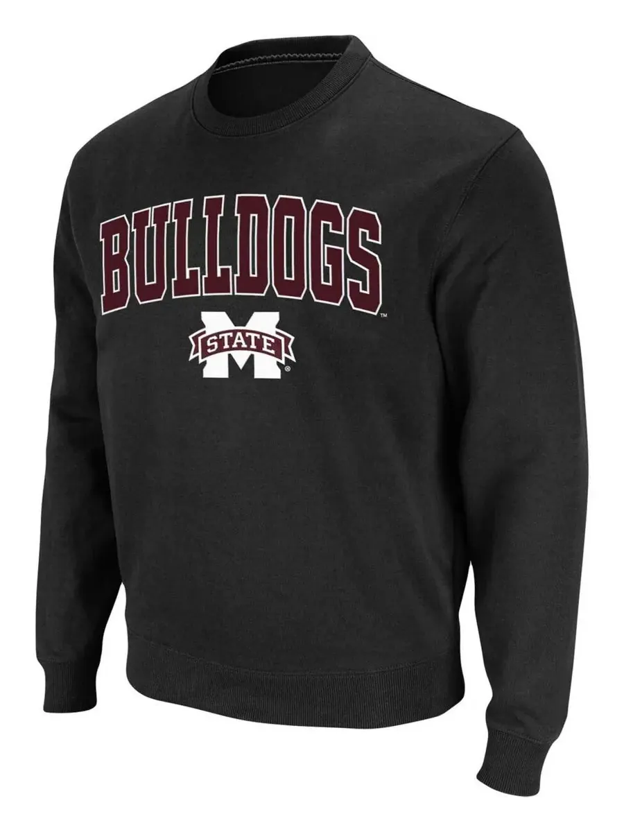 Мужская толстовка с круглым вырезом и логотипом команды Mississippi State Bulldogs Colosseum — изображение 2 из 4, черный