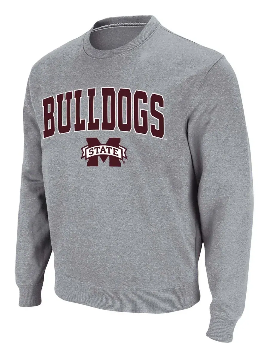 Мужская толстовка с круглым вырезом и логотипом команды Mississippi State Bulldogs Colosseum — изображение 3 из 4, серый