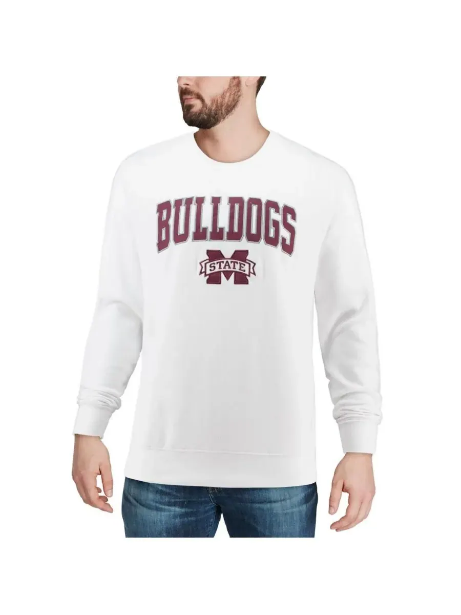 Мужская толстовка с круглым вырезом и логотипом команды Mississippi State Bulldogs Colosseum — изображение 2 из 2, белый