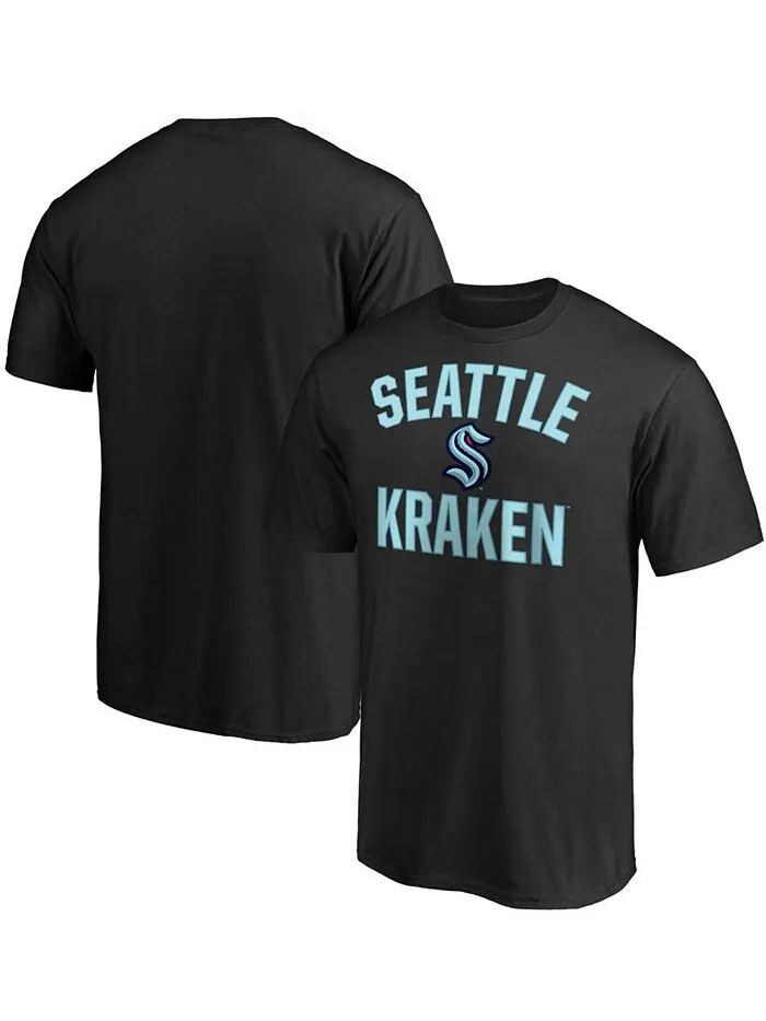 Мужская черная футболка Seattle Kraken Victory Arch Fanatics