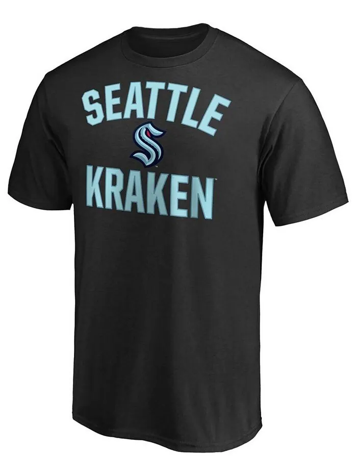 Мужская черная футболка Seattle Kraken Victory Arch Fanatics — изображение 2 из 4, черный