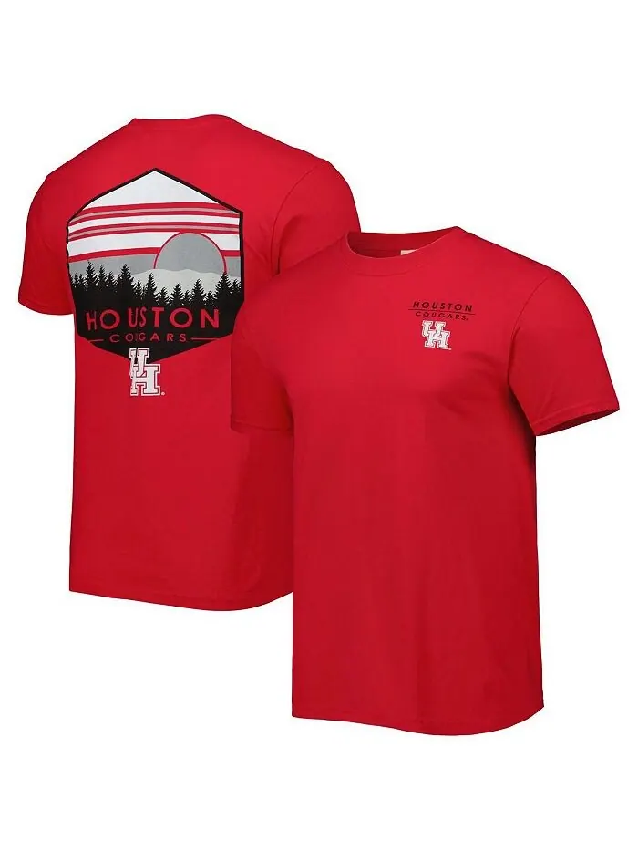 Мужская красная футболка Houston Cougars Landscape Shield Image One