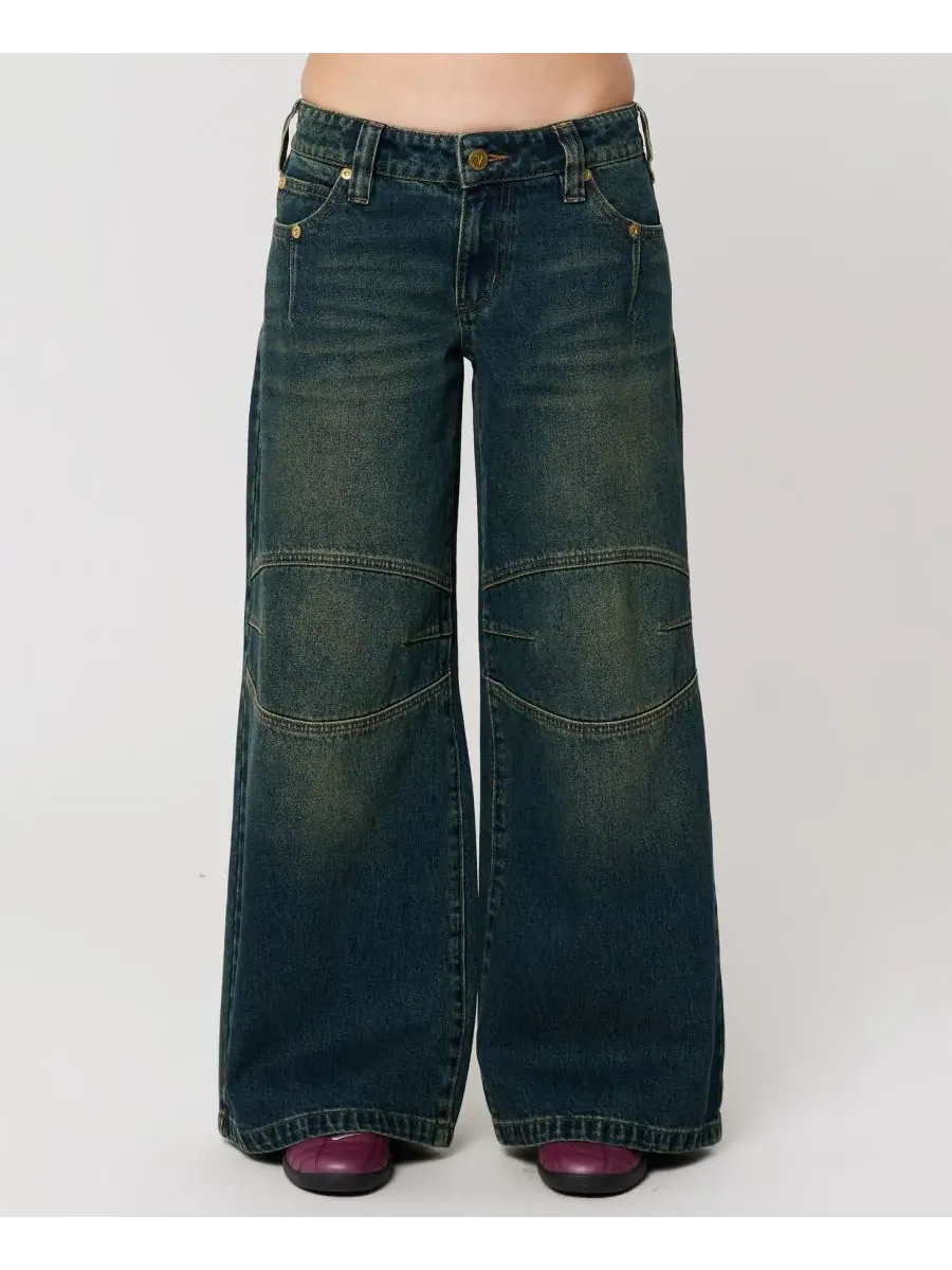 Abrand Женские джинсы Mega Riley Engineered Low-Rise Baggy Jeans — без цвета