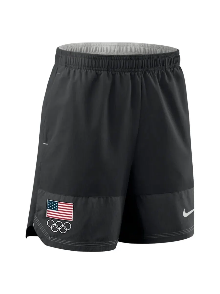 Шорты спортивные с технологией Dri-FIT Team USA Nike — изображение 2 из 3, черный