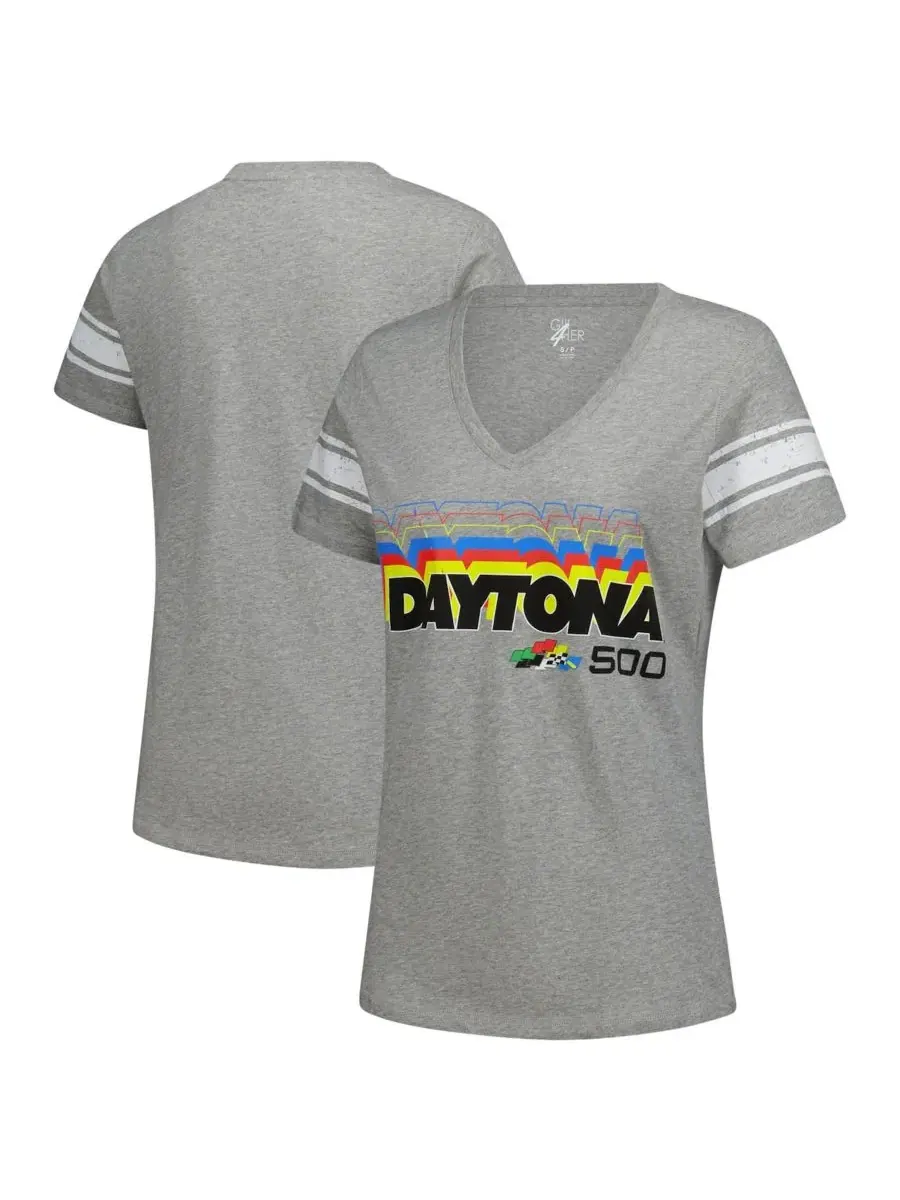 Футболка женская с V-образным вырезом с принтом Daytona 500 First Pick G-III 4Her by Carl Banks