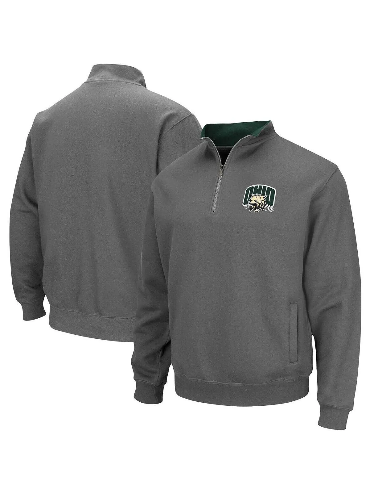 Мужская темно-серая куртка ohio bobcats tortugas logo с молнией на четверть Colosseum — изображение 2 из 4, темно-серый