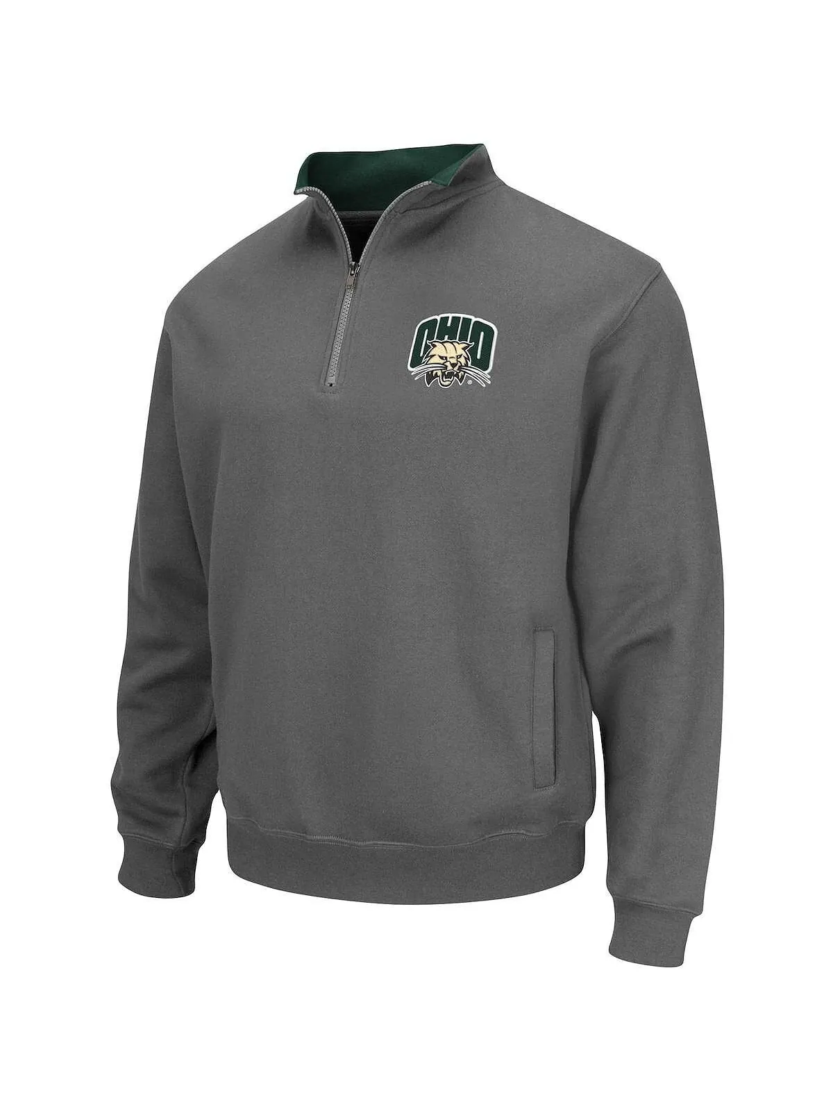 Мужская темно-серая куртка ohio bobcats tortugas logo с молнией на четверть Colosseum — изображение 3 из 4, темно-серый