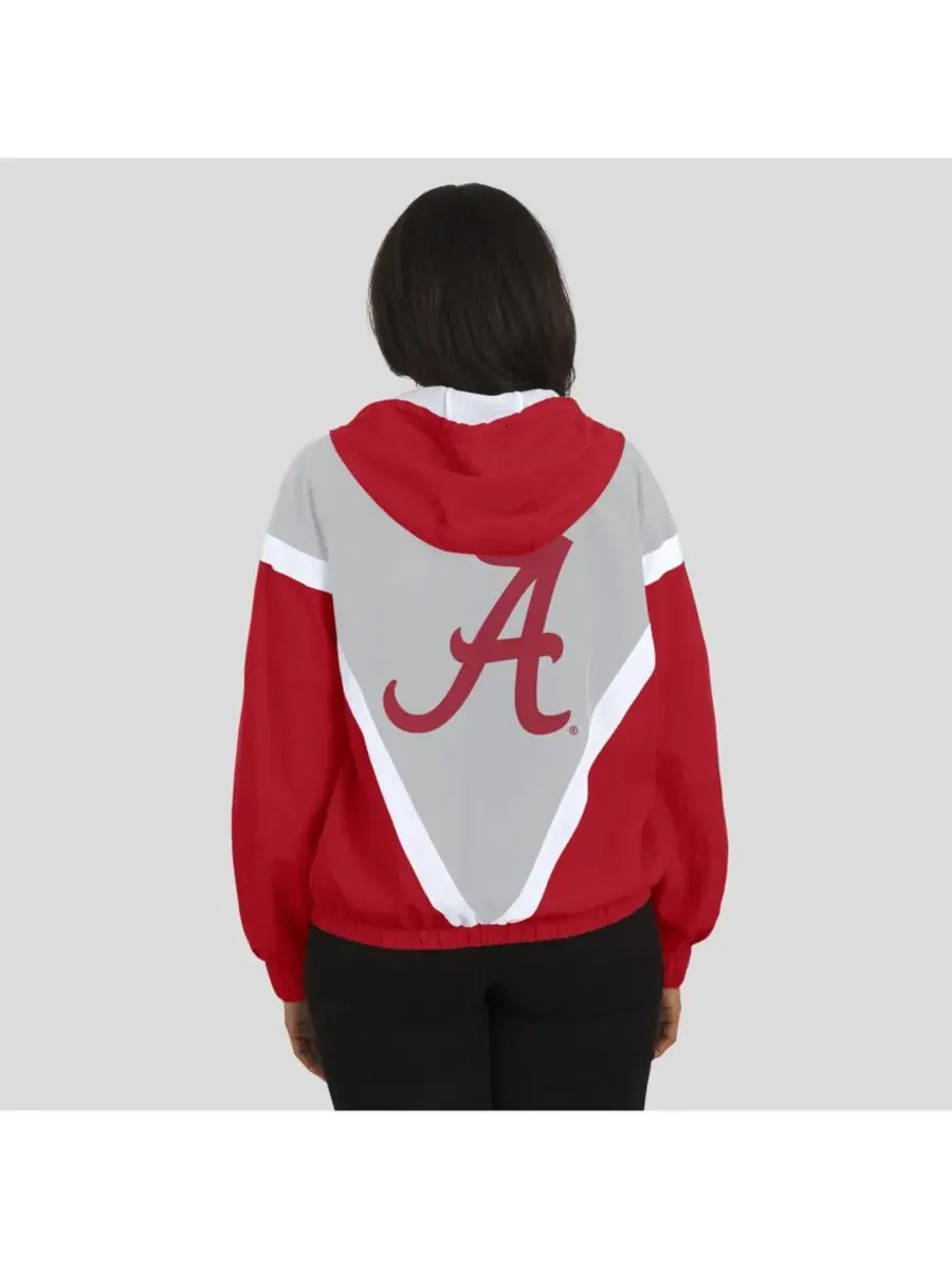 WEAR by Erin Andrews Женская ветровка-худи на молнии цвета малиново-серого Alabama Crimson Tide — изображение 5 из 5, серый