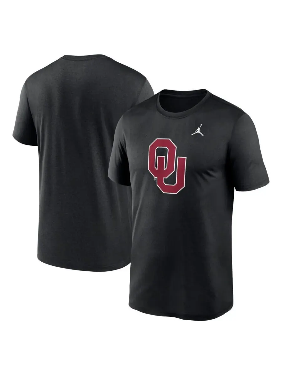 Jordan Мужская черная футболка с логотипом Oklahoma Sooners Primetime Legend