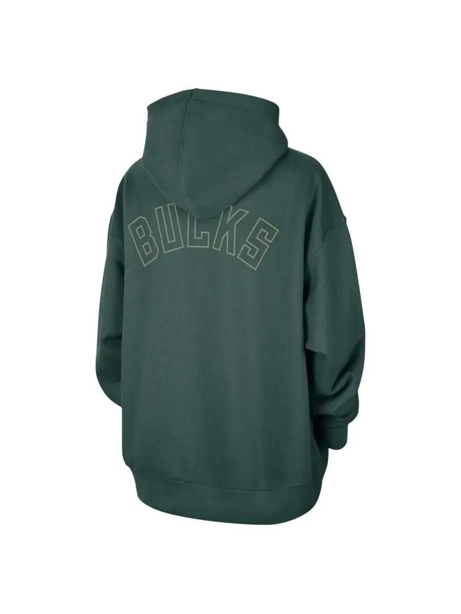 Jordan Женская зеленая толстовка с капюшоном Milwaukee Bucks Courtside Statement Edition Oversize — изображение 3 из 3