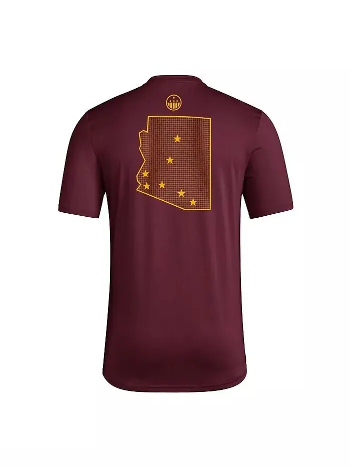 Футболка мужская темно-бордовая Arizona State Sun Devils Honor Support Pre-Game adidas — изображение 3 из 3