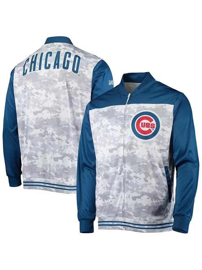 Мужская камуфлированная куртка с молнией Royal Chicago Cubs Stitches