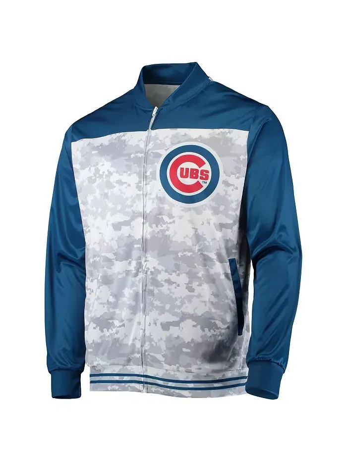 Мужская камуфлированная куртка с молнией Royal Chicago Cubs Stitches — изображение 2 из 3
