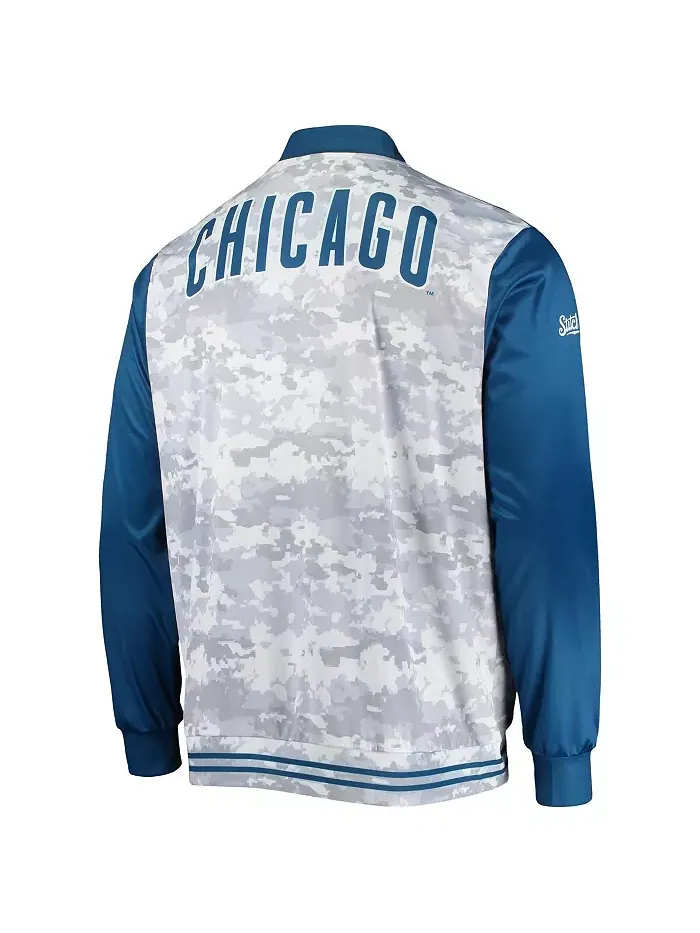 Мужская камуфлированная куртка с молнией Royal Chicago Cubs Stitches — изображение 3 из 3