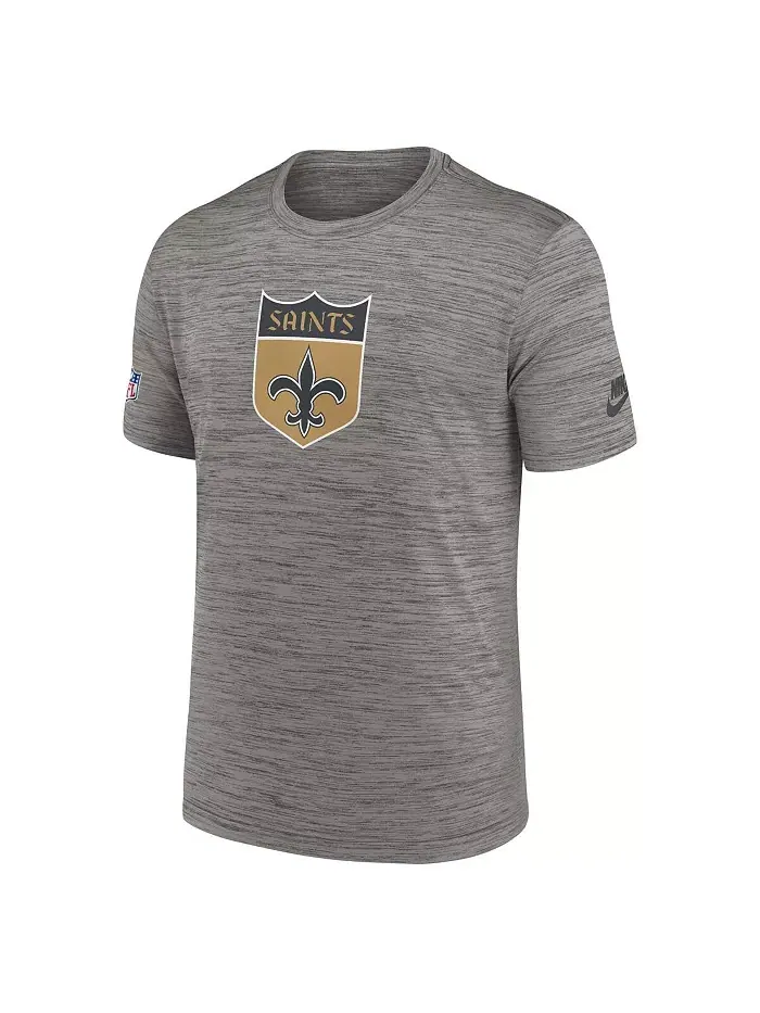 Мужская футболка Heather Charcoal New Orleans Saints 2023 Sideline Alternate Logo Performance Nike — изображение 3 из 3