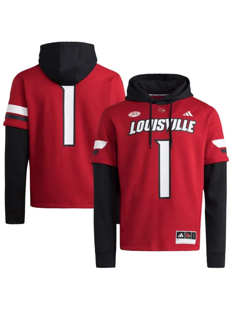 Толстовка-джерси с капюшоном Louisville Cardinals, модель Jersey Pullover Hoodie adidas