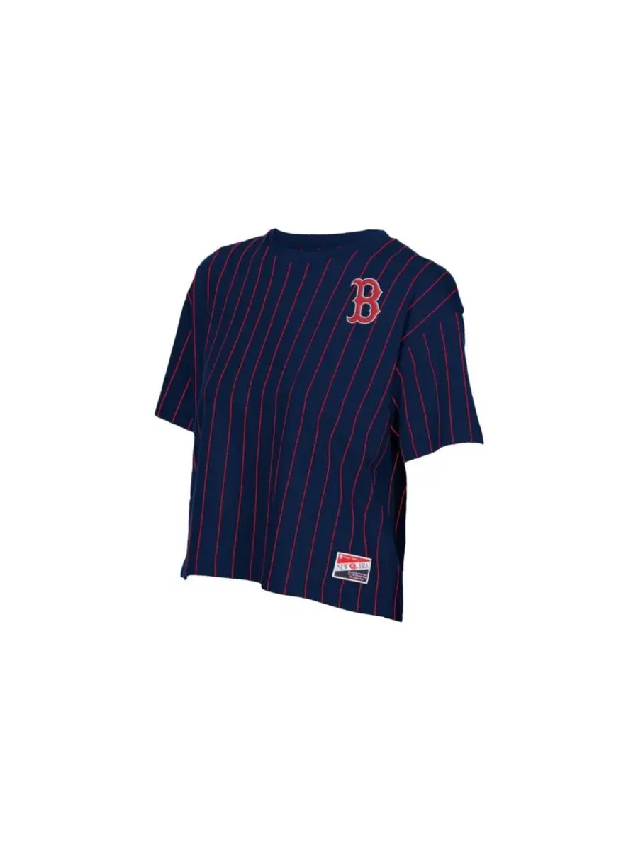 Футболка с вертикальной полоской Throwback Meshback Pinstripe Boxy New Era — изображение 2 из 4, темно-синий