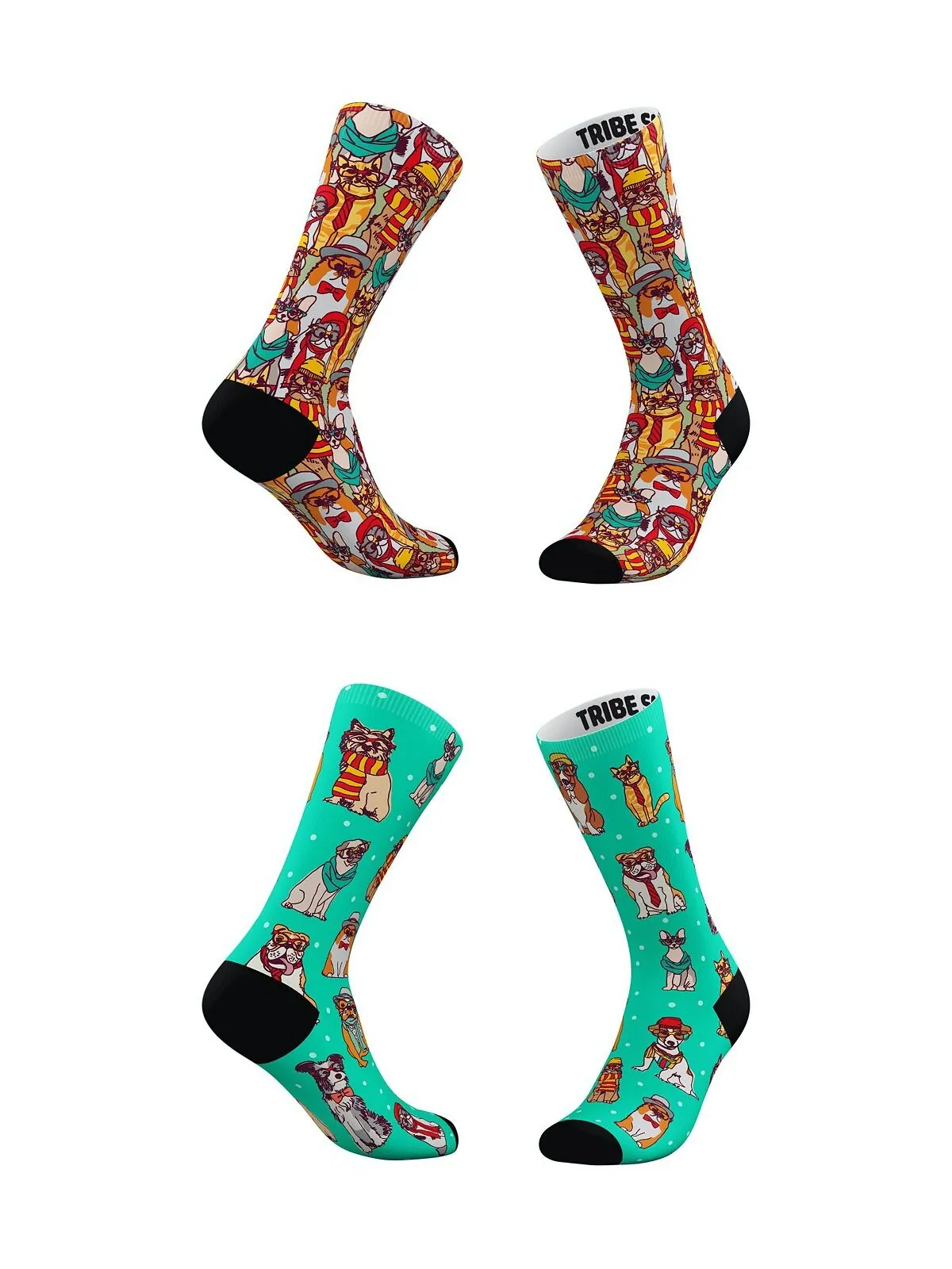Мужские и женские носки-хипстеры с котами, набор из 2 шт. Tribe Socks
