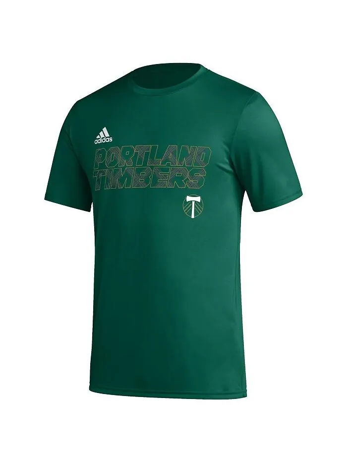 Мужская зеленая футболка Portland Timbers Team Jersey с крючками AEROREADY adidas — изображение 2 из 3, зеленый