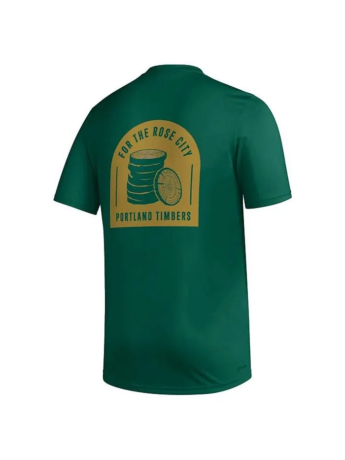 Мужская зеленая футболка Portland Timbers Team Jersey с крючками AEROREADY adidas — изображение 3 из 3, зеленый