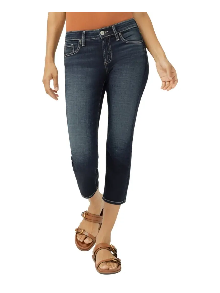 Женские джинсы-капри Elyse Mid-Rise Luxe Stretch с завышенной талией Silver Jeans Co., Bay St. Louis