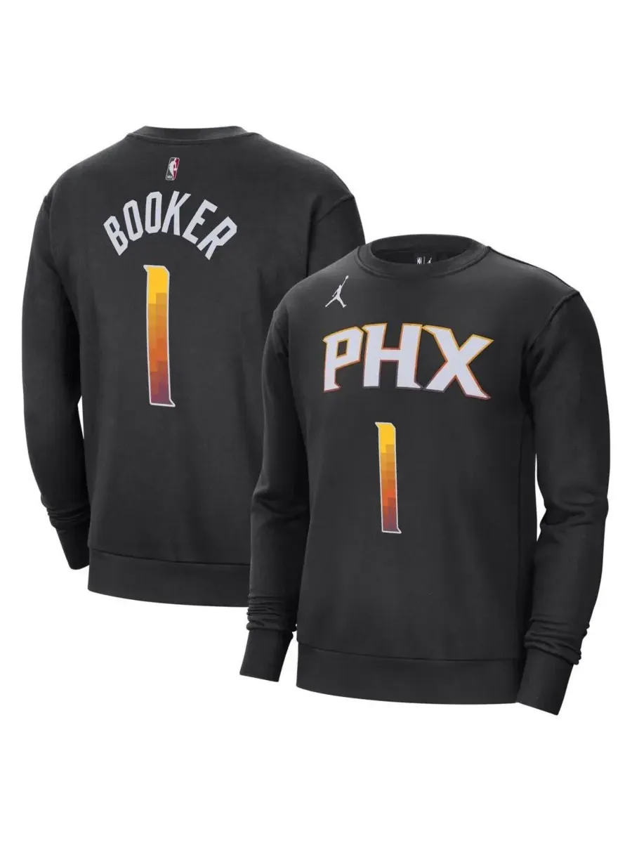 Jordan Мужская черная толстовка Devin Booker Phoenix Suns с надписью "Имя и номер"