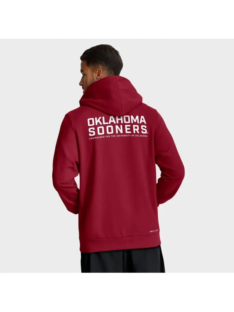 Jordan Мужская толстовка на молнии с изображением команды Oklahoma Sooners 2025 Sideline — изображение 2 из 5, красный