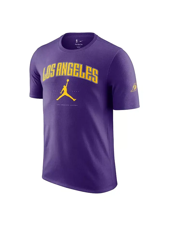 Мужская и женская фиолетовая футболка Essential Cities Los Angeles Lakers Jordan — изображение 2 из 3