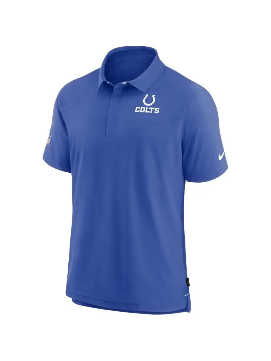 Мужская поло-рубашка Royal Indianapolis Colts Sideline Lockup Performance Nike — изображение 2 из 3, белый