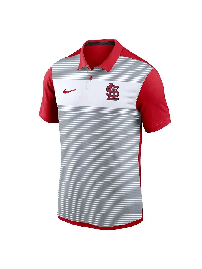 Мужская бело-красная полосатая поло St. Louis Cardinals Vapor Performance Nike — изображение 2 из 3