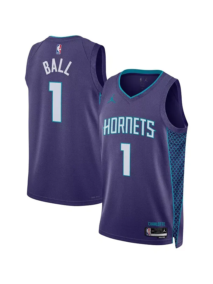 Мужская баскетбольная майка Charlotte Hornets Statement Edition Swingman Ламело Болла в фиолетовом