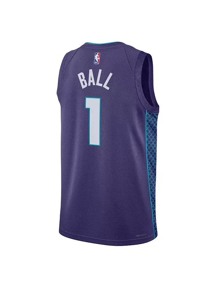 Мужская баскетбольная майка Charlotte Hornets Statement Edition Swingman Ламело Болла в фиолетовом — изображение 2 из 3