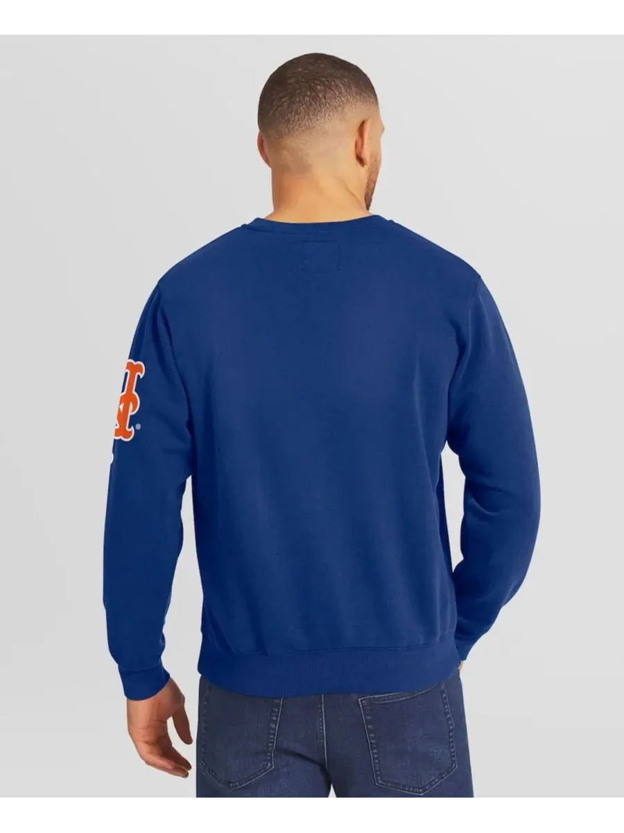 Мужская толстовка с круглым вырезом Royal New York Mets Washed Crew Neck Pullover Darius Rucker — изображение 5 из 8