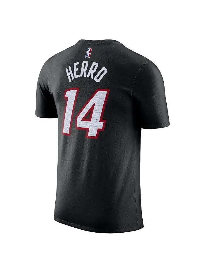 Мужская черная футболка Tyler Hero Miami Heat Icon 2022/23 с именем и номером Nike — изображение 3 из 3, черный