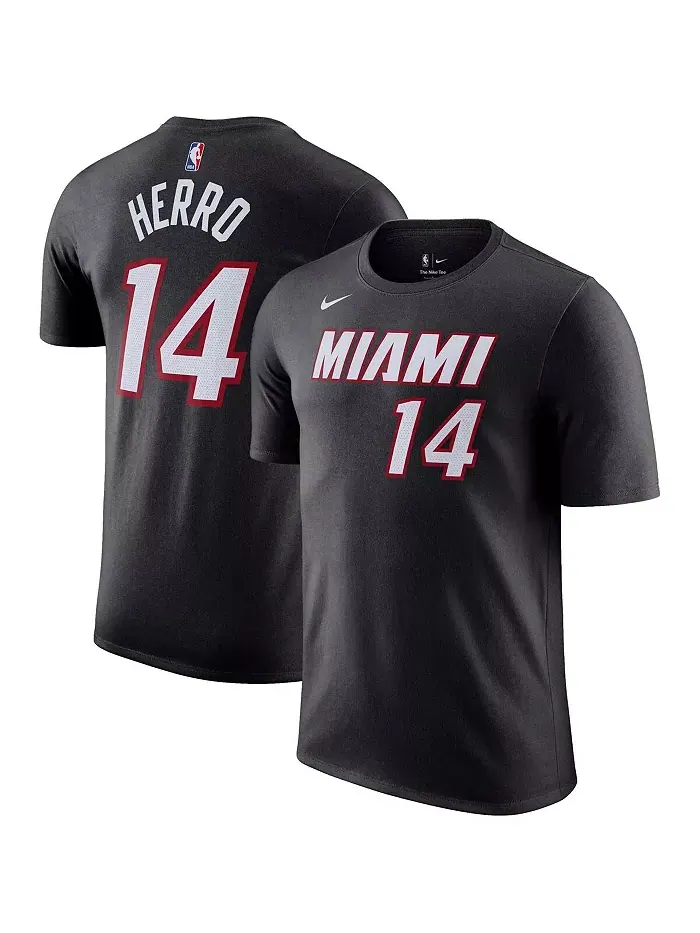 Мужская футболка Tyler Hero Black Miami Heat Icon 2022/23 с именем и номером Nike — изображение 1 из 3