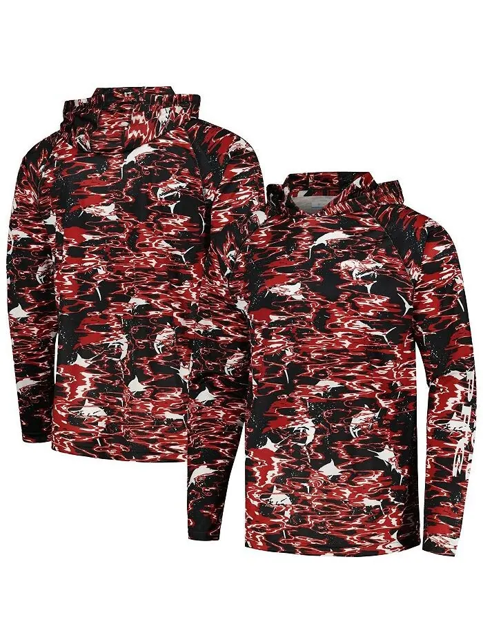 Мужская черная футболка с капюшоном и длинными рукавами Arkansas Razorbacks PFG Terminal Tackle