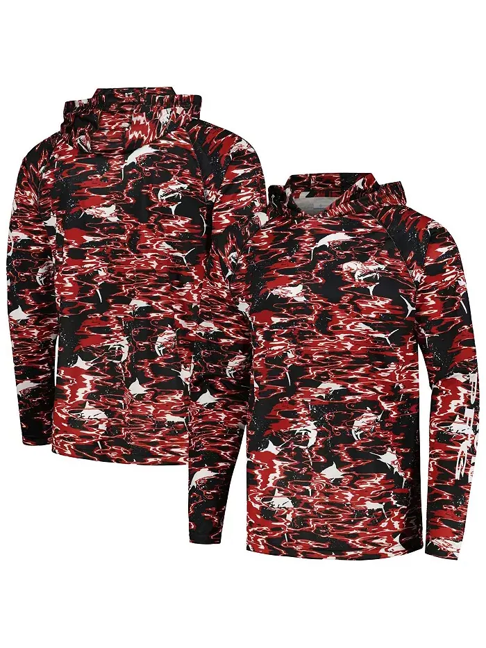 Мужская черная толстовка с капюшоном Arkansas Razorbacks PFG Terminal Tackle Omni-Shade Rippled с — изображение 1 из 3