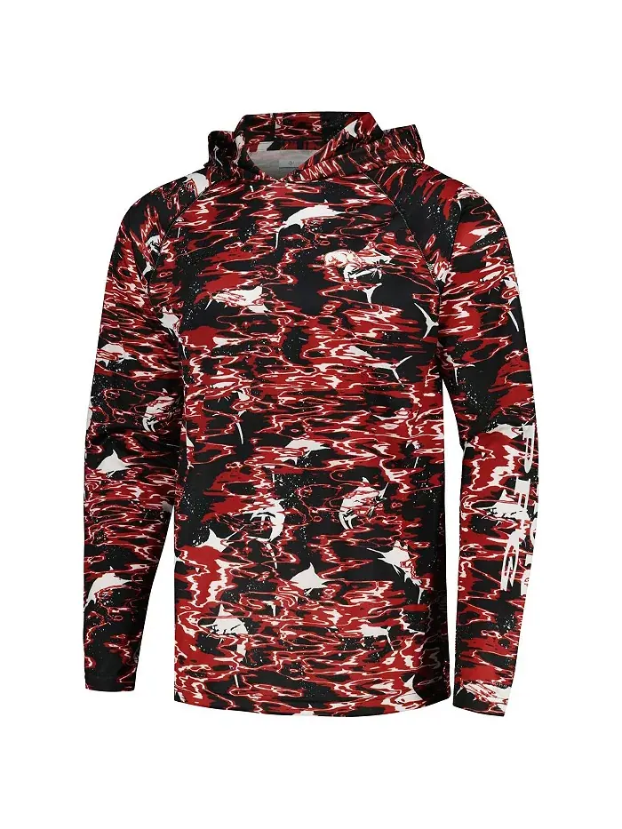 Мужская черная толстовка с капюшоном Arkansas Razorbacks PFG Terminal Tackle Omni-Shade Rippled с — изображение 2 из 3