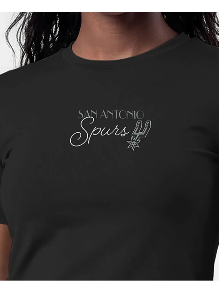 Женская футболка с принтом San Antonio Spurs Soft Touch Fitted Champion — изображение 5 из 5, черный