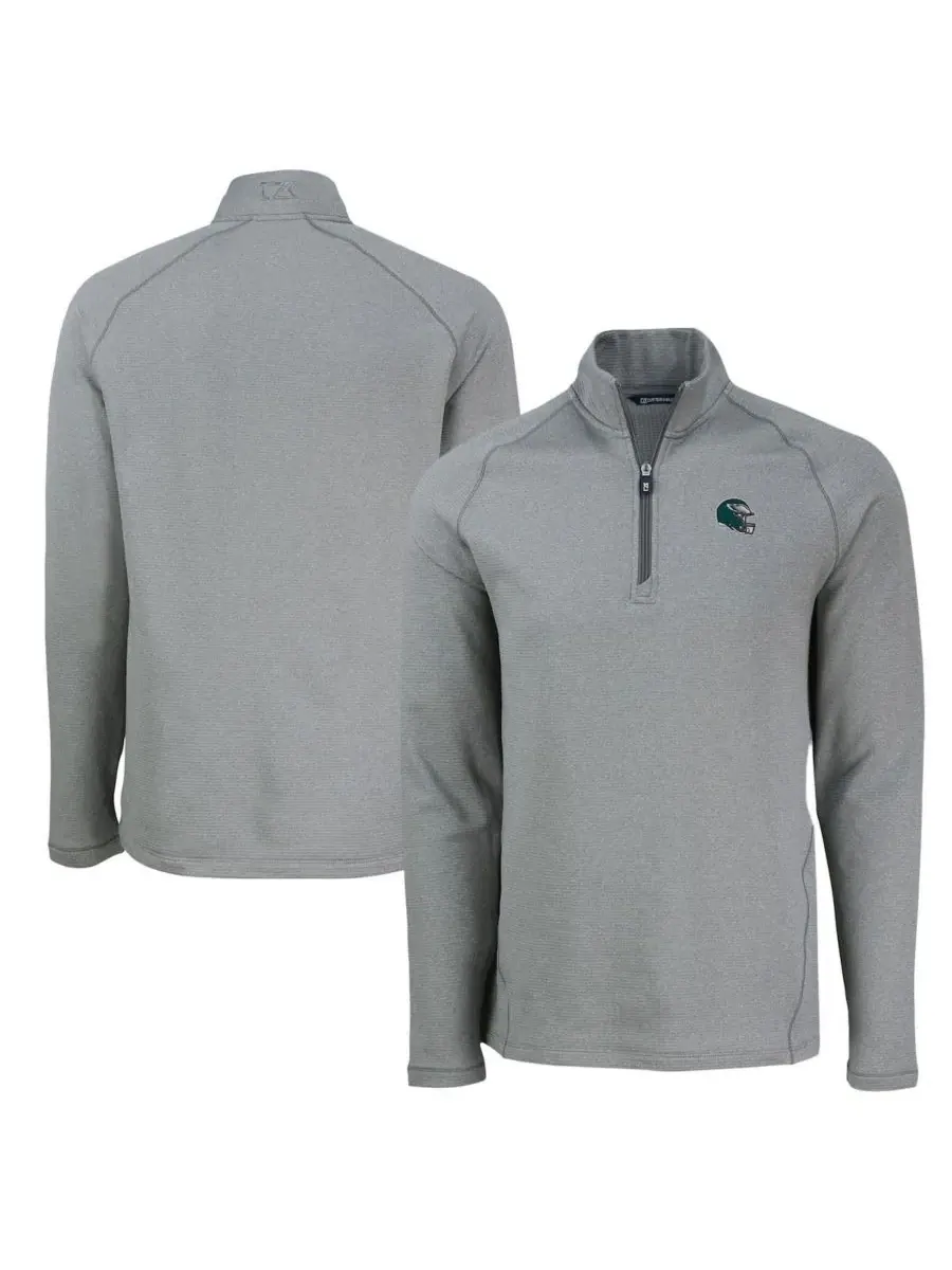 Мужская куртка-ветровка с четверть-молнией, модель Peshastin Eco Fleece Tri-Blend Raglan Cutter &