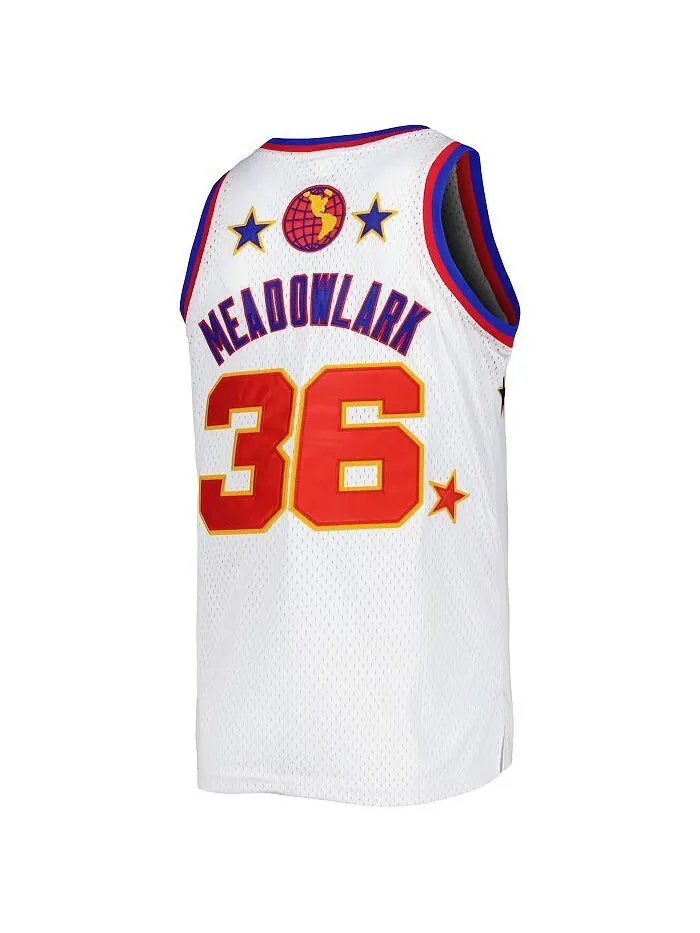 Мужская майка Meadowlark Lemon White Harlem Globetrotters Swingman Rings & Crwns — изображение 2 из 2, белый