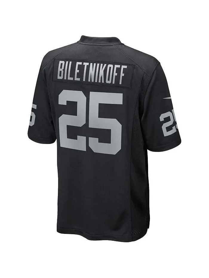 Мужская черная майка игрока пенсионера Fred Biletnikoff Las Vegas Raiders Game Nike — изображение 2 из 2, черный