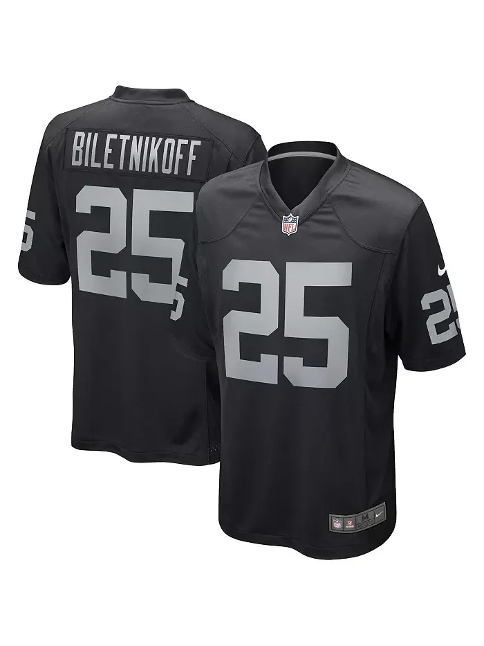Мужская футболка Fred Biletnikoff черная Las Vegas Raiders в стиле игровой формы вышедшего на — изображение 1 из 2