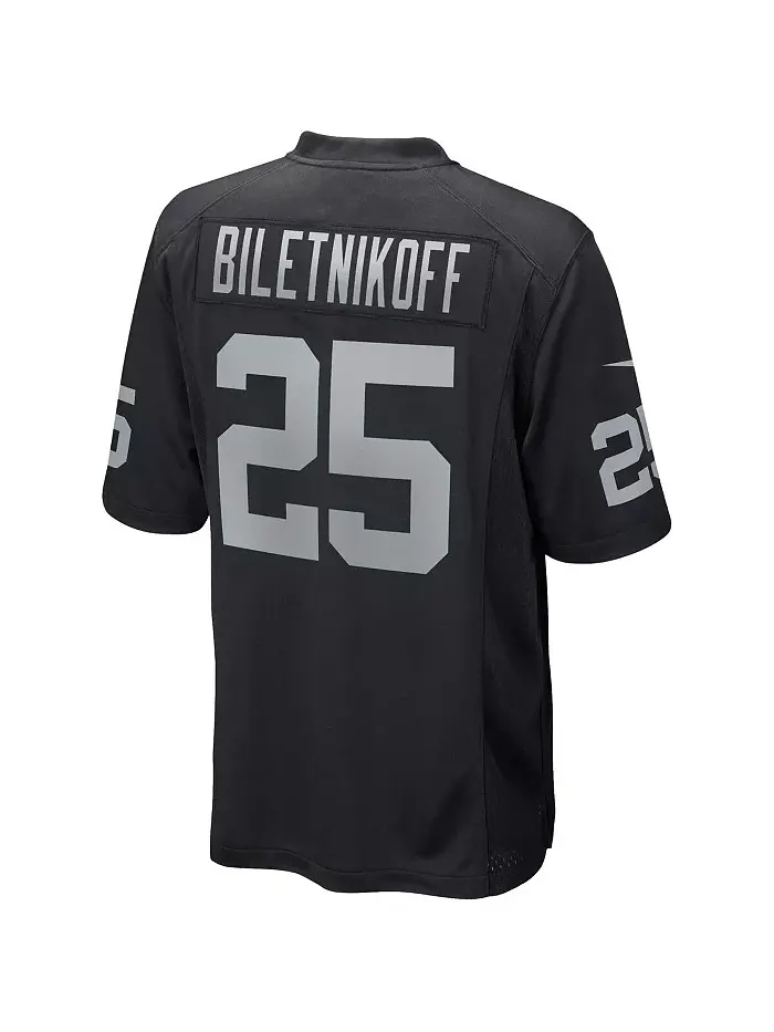 Мужская футболка Fred Biletnikoff черная Las Vegas Raiders в стиле игровой формы вышедшего на — изображение 2 из 2
