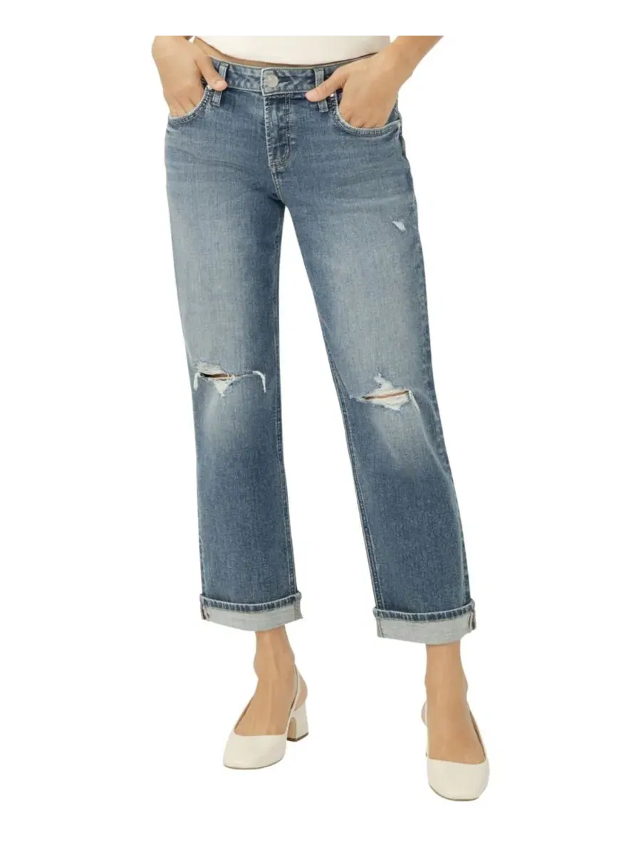 Джинсы прямого кроя с манжетами Chelsea Silver Jeans Co., Malabar