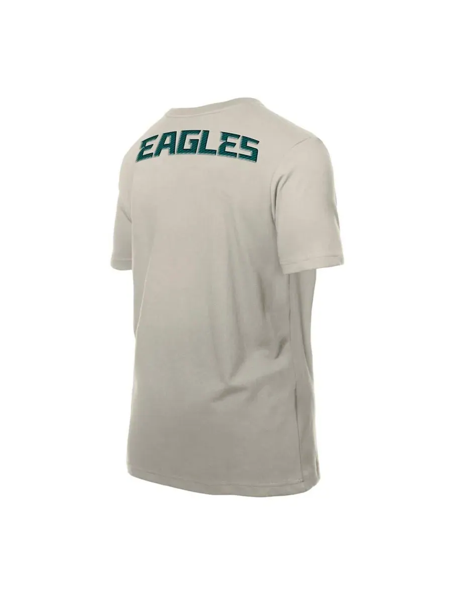 New Era Мужская светло-бежевая футболка с несколькими нашивками Philadelphia Eagles — изображение 4 из 5, светлый бежевый